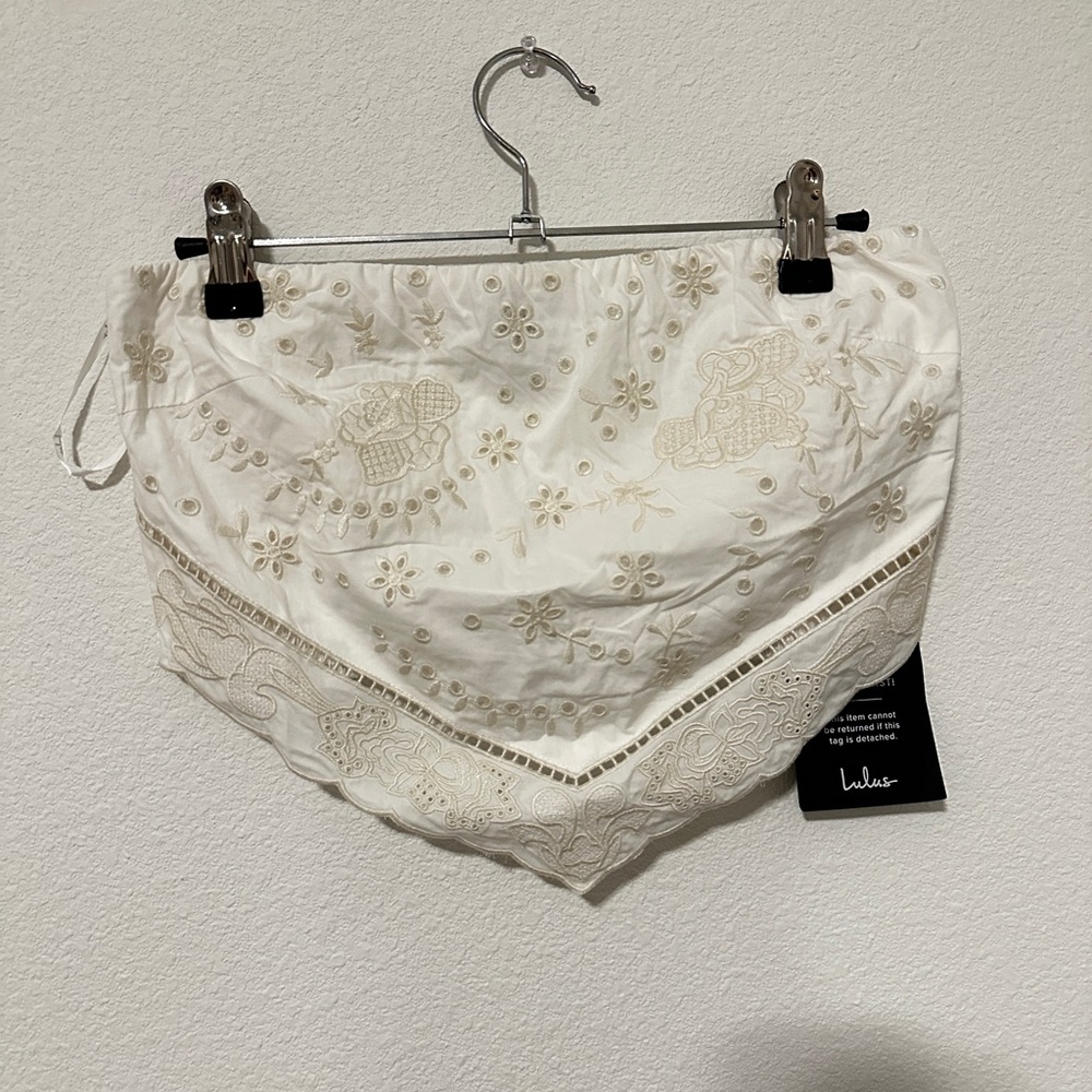 Lulu's Cream Lace-Trimmed Top